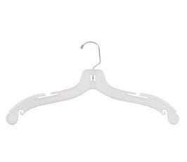 Plastic Dress Hangers - Heavy Weight w/Foam Strips - 17" White