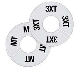 Plastic Size Dividers – Round White, Black Imprinted Tall Sizes: MT - 3XT