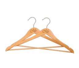 17" Wooden Hangers, Mr. and Mr. Hanger Set - Select Options