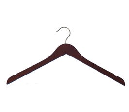 Wooden Top Hangers - NAHANCO Line - 19" Low Gloss Mahogany