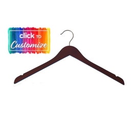 19" NAHANCO Wooden Shirt Hanger - Low Gloss Mahogany 24 PK