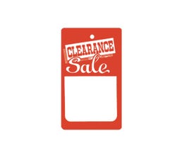 "Clearance" Tags - Small Unstrung - Red/White