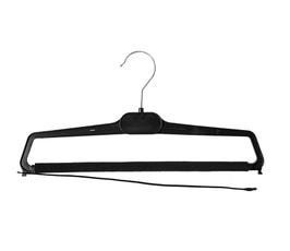 14” Plastic Pant Hanger with Foam Bar and Removable Rubber Strap