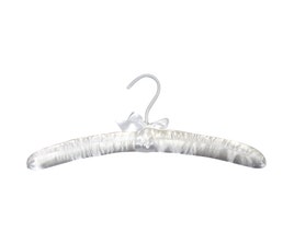 Satin Boutique Hanger with Matching Bow, 15" - White