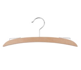 Wooden Intimate Apparel Hanger w/ Chrome Hardware in Unfinished Beech – NO BAR