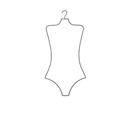Ladies Wire Body Shape Swimwear/Bikini Hanger, Black Rubberized