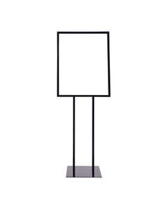 All-Weather Bulletin Sign Holder with Flat Floor Stand Base, 22”W x 28”H - Black