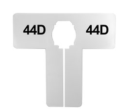 White T-Shape Size Divider with Black Imprint - Bra Sizes: 32D - 44DDD
