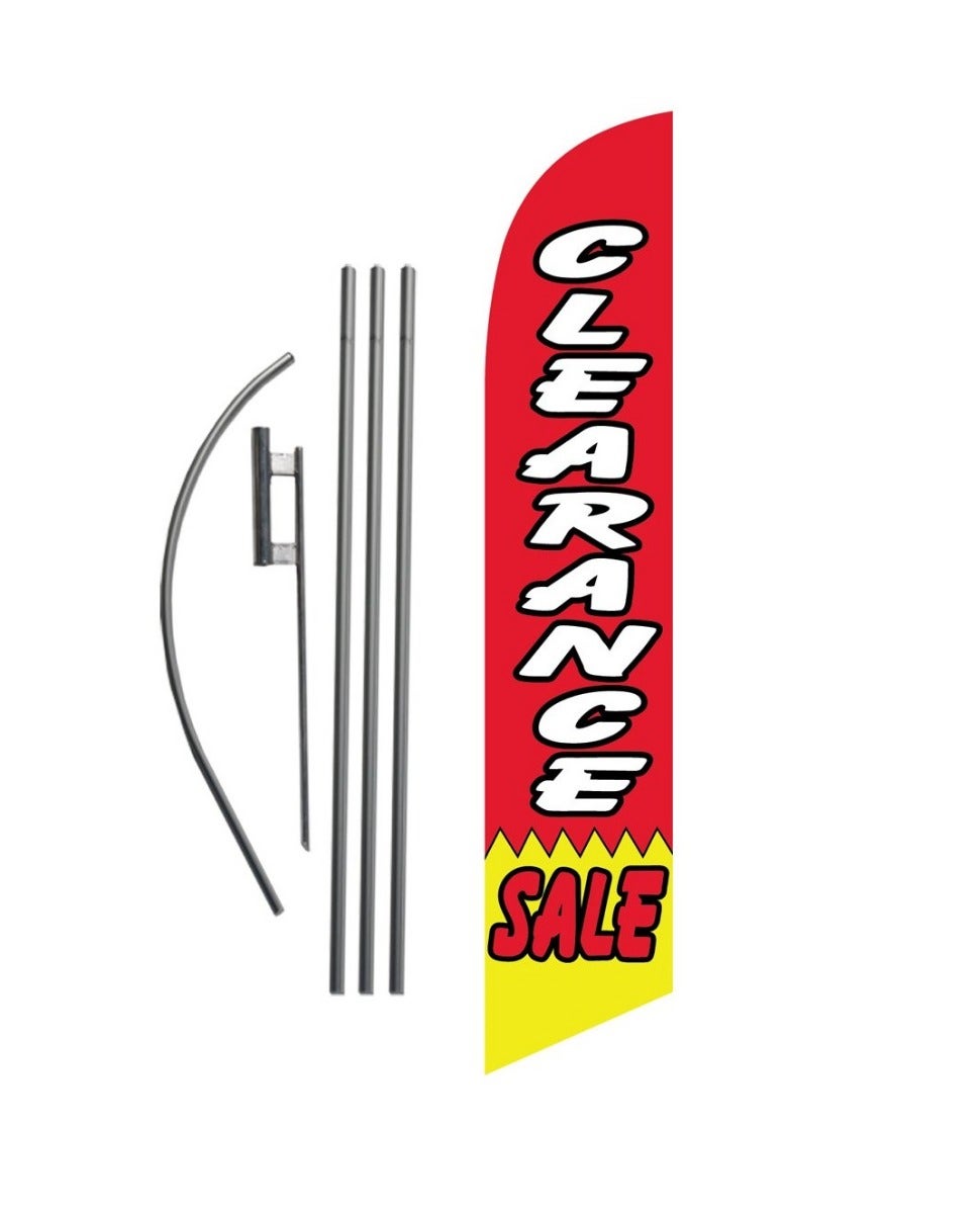 15' Feather Banner Swooper Flag Kit with pole+spike yellow and red SALE 