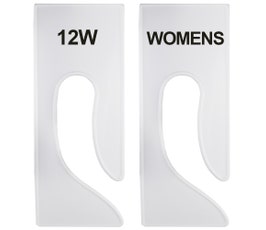 White Queen Size Divider with Black Imprint, Women's Sizes: 12W - PXL, 50/Carton