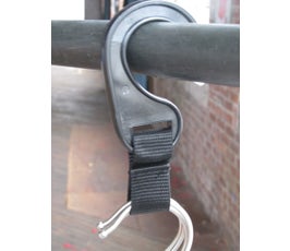 Heavy Duty Hook with Nylon Strap for Clothes Hanger Management in Backroom/Stockroom, 5 1/4”- Black, 100/CTN.