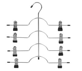 4-Tier Pant Hanger with Clips for Closet Organization - 3/Pack