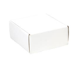 One-Piece Corrugated E-Commerce Box, White - 4"H X 9"L X 9"W