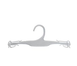 10" Intimate Apparel Molded Hanger with Delicate Shoulder Clips, Area for Logo/Branding, Clear Polystyrene - 250/Carton