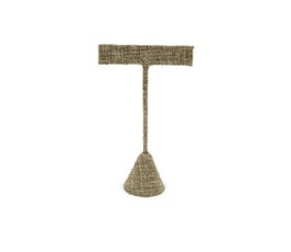 Small T-Stand Earring Display, Burlap