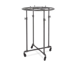 45" to 67"H, Adjustable Mobile Pipeline Round Clothing Rack, 36" – Anthracite Grey