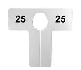 White T-Shape Size Divider with Black Imprint - Numerical Sizes: 0 - 66