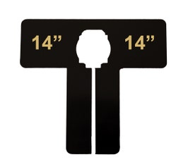 Black T-Shape Size Divider with Gold Imprint - Numerical Sizes: 14" - 34"