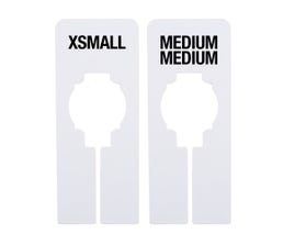 QSD, Rectangular Size Divider – White Imprinted Small, Medium, Large Sizes: XXS-XXXXL
