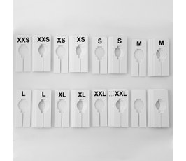 Clothing Rack Size Dividers for Home or Clothing Store, Rectangular White, Black Print; XXS-XXL Kit (8 Sizes, 5 pcs. each)