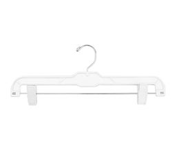 Plastic Pant Hangers - Plastic Clips - 14" White