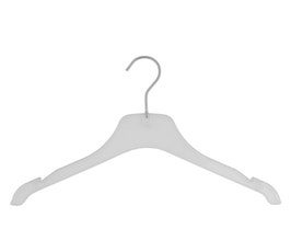 Plastic Top Hangers - Flat Notched - 15 1/2" Frosted