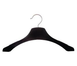 Plastic Display Hangers - Flocked Thinline - 17" Black