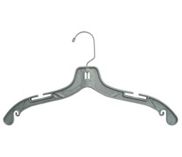 Plastic Dress Hangers - Heavy Weight - 17" Pewter Finish