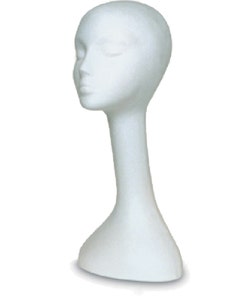 Mannequin Display Head - Ladie's - 20" Tall White