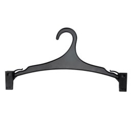Plastic Hangers - Intimate Apparel w/Clips - 10 1/2" Black Polystyrene